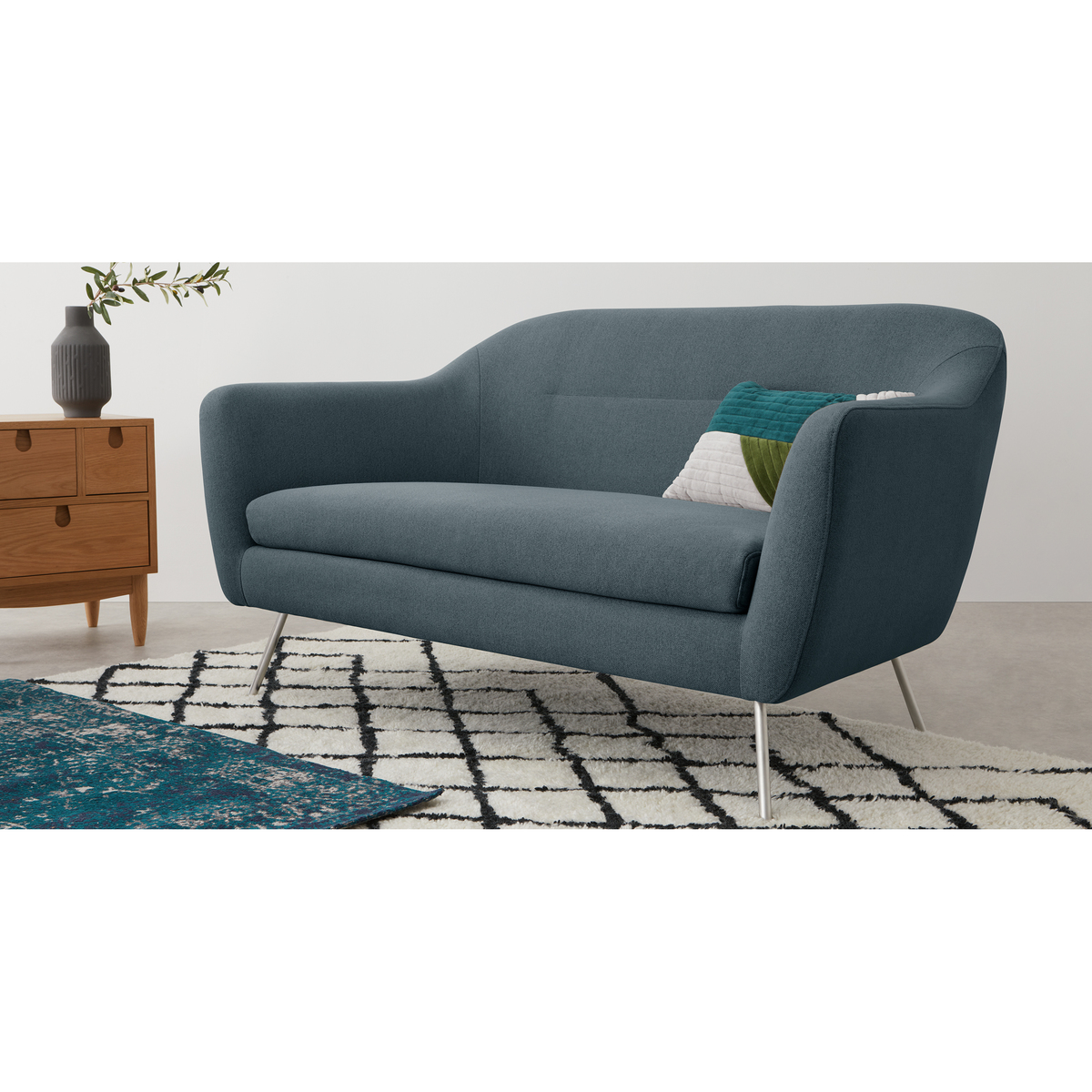 Reece 2 Seater Sofa, Mina Earl Blue with Metal Legs – image 6