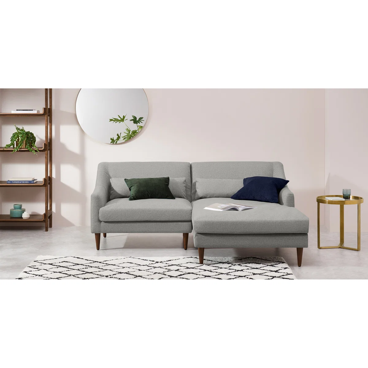 Herton Right Hand Facing Small Chaise End Sofa, Mountain Grey – image 3