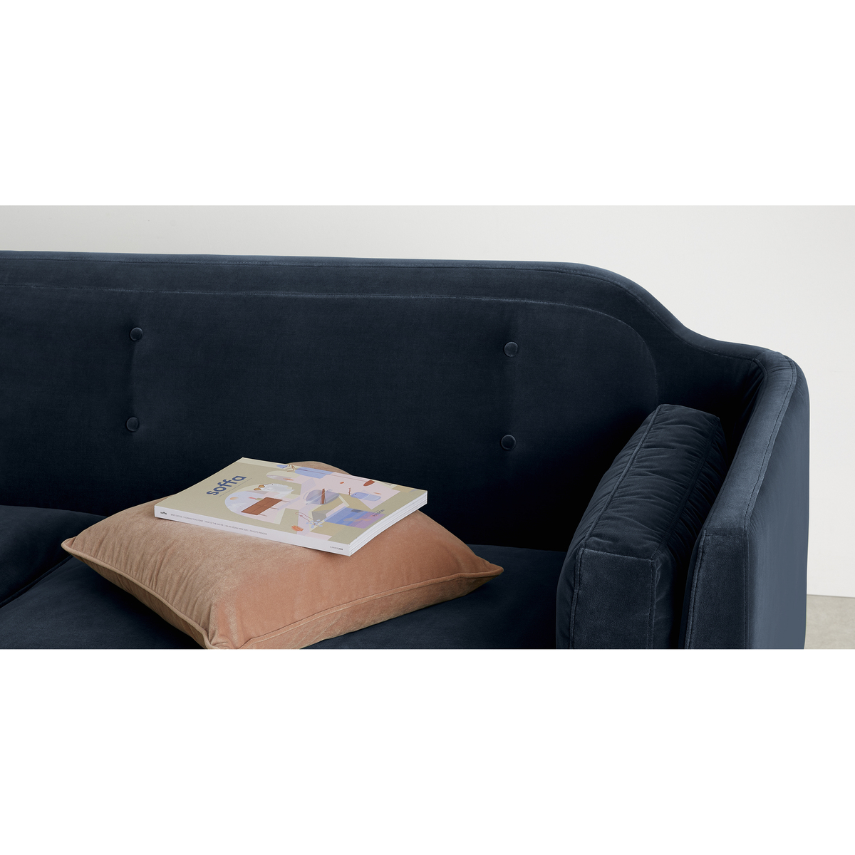 Imani 3 Seater Sofa, Navy Cotton Velvet – image 6