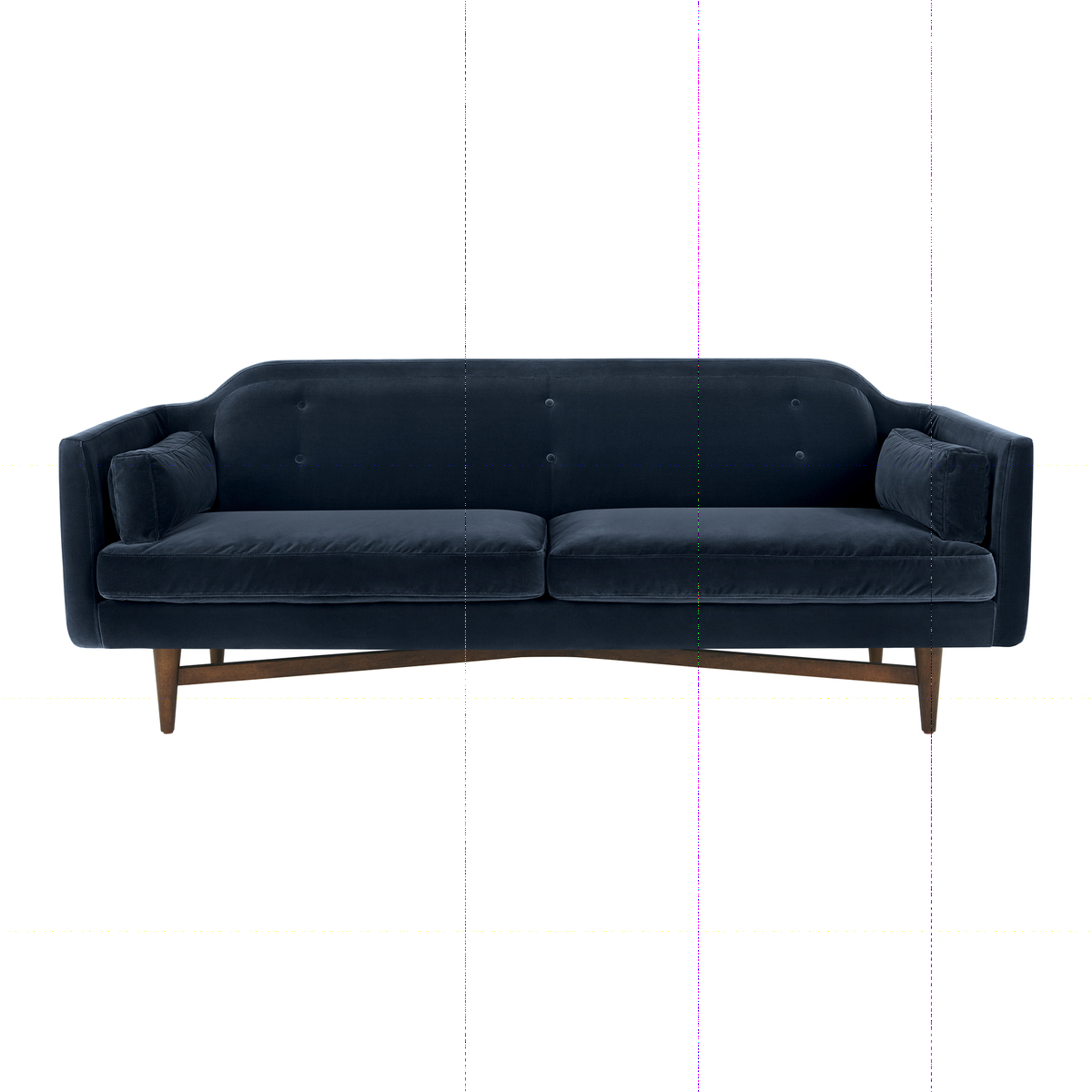 Imani 3 Seater Sofa, Navy Cotton Velvet – image 1