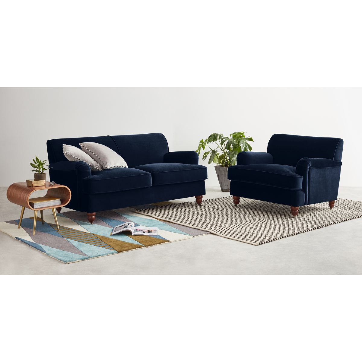 Orson 2 Seater Sofa,  Ink Blue Velvet – image 3