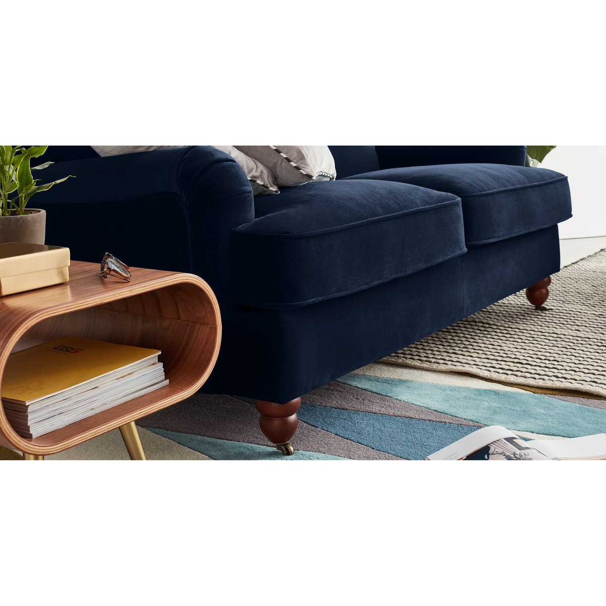 Orson 2 Seater Sofa,  Ink Blue Velvet – image 4