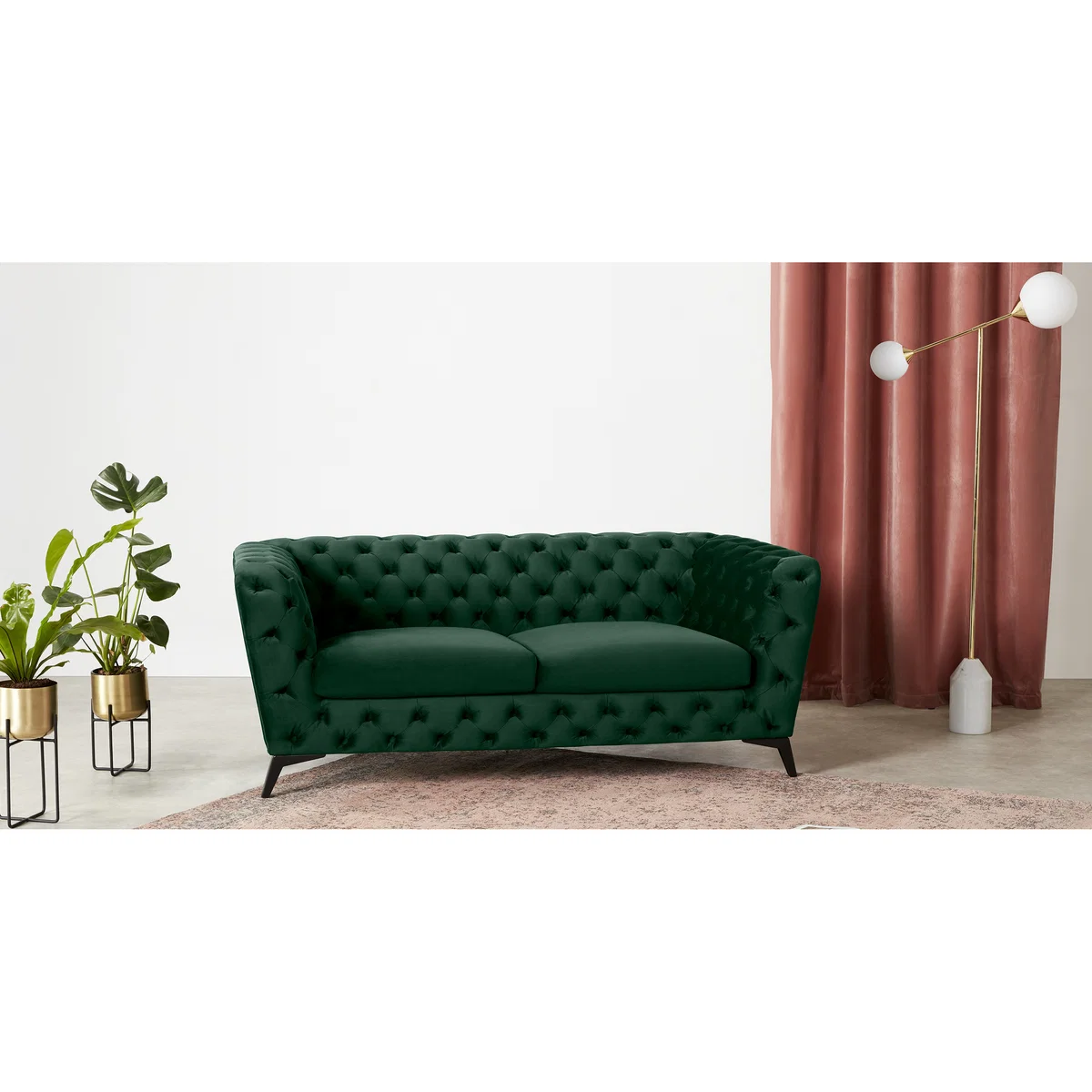 Sloan 2 Seater Sofa, Pine Green Velvet – image 2