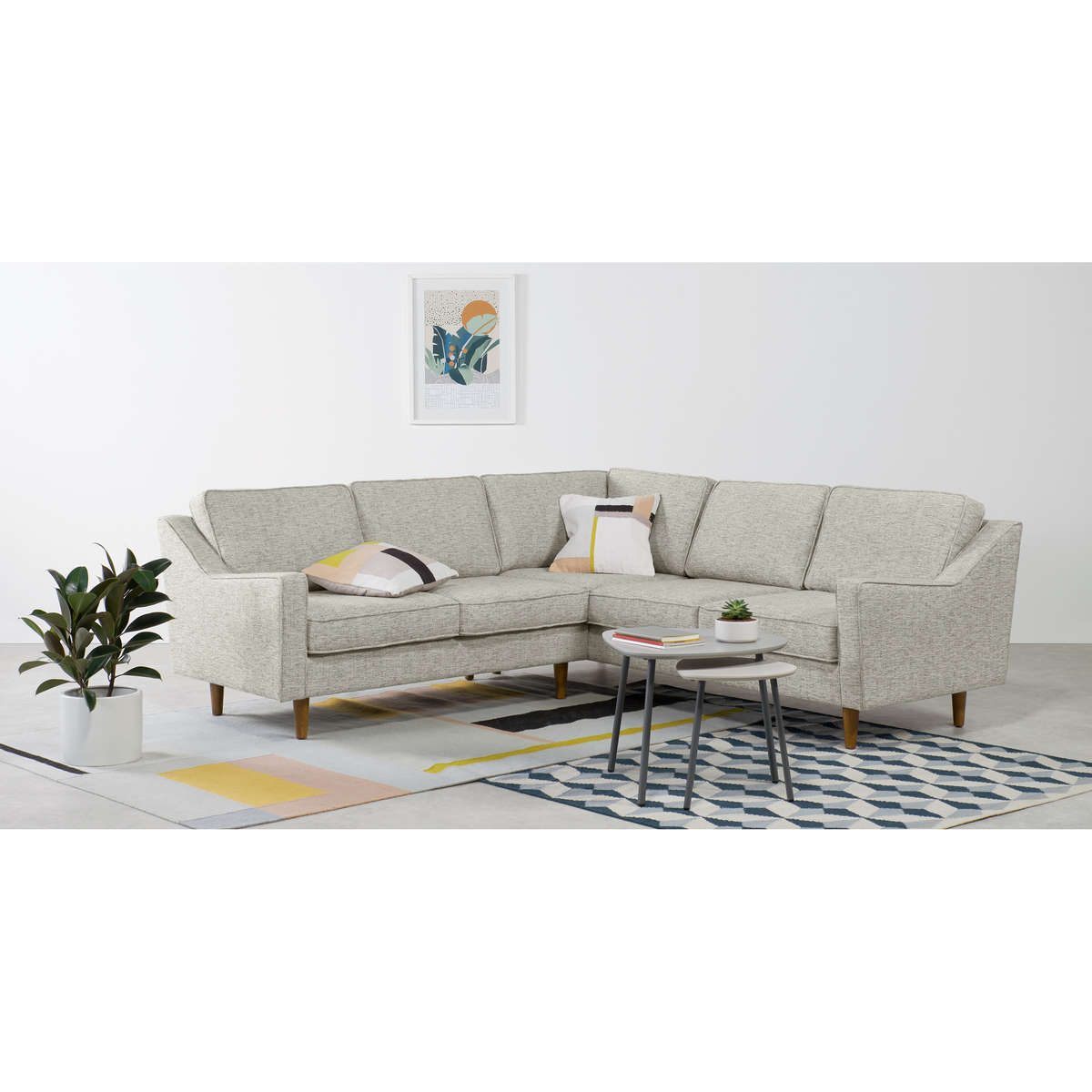 Dallas Corner Sofa, Grey Basketweave – image 2