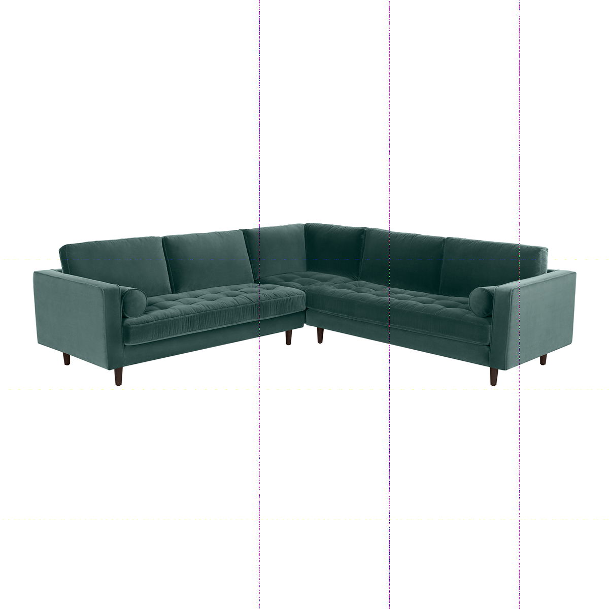 Scott Corner Sofa, Petrol Cotton Velvet – image 1