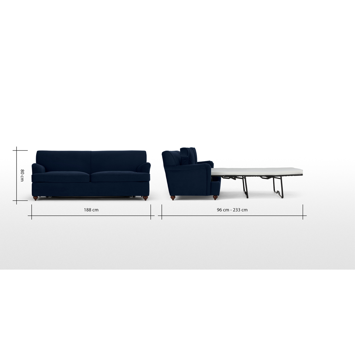 Orson Sofa Bed, Ink Blue Velvet – image 8