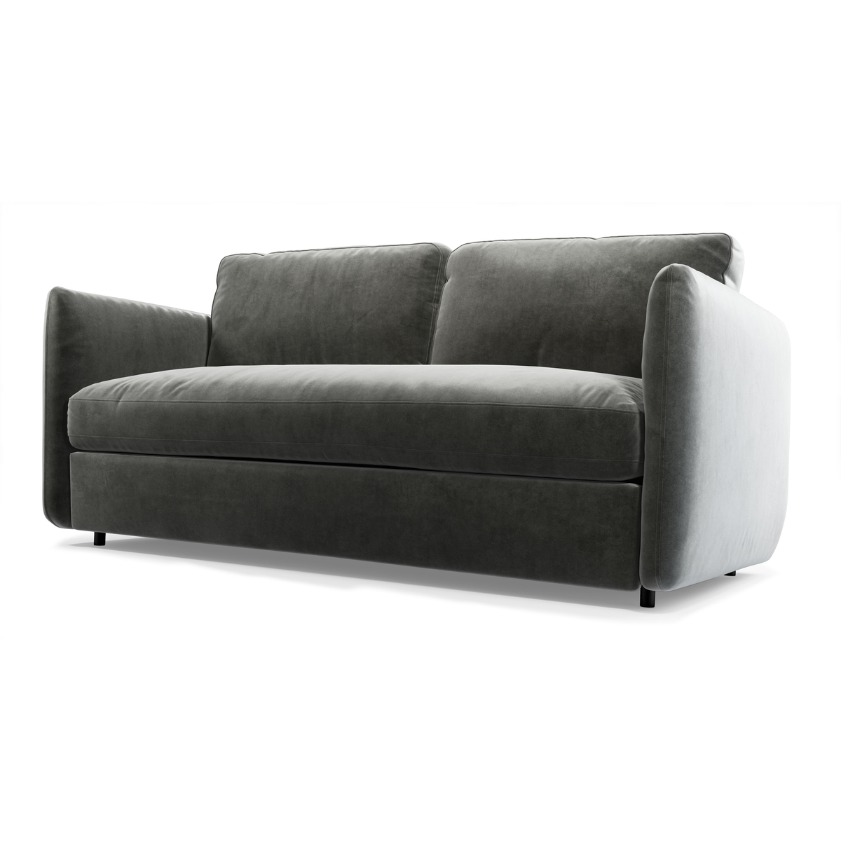 Custom MADE Fletcher 3 Seater Sofabed with Memory Foam Mattress, Steel Grey Velvet – image 2