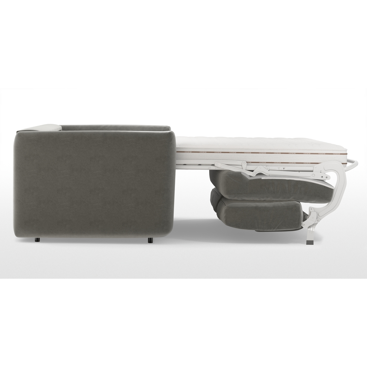 Custom MADE Fletcher 3 Seater Sofabed with Memory Foam Mattress, Steel Grey Velvet – image 4
