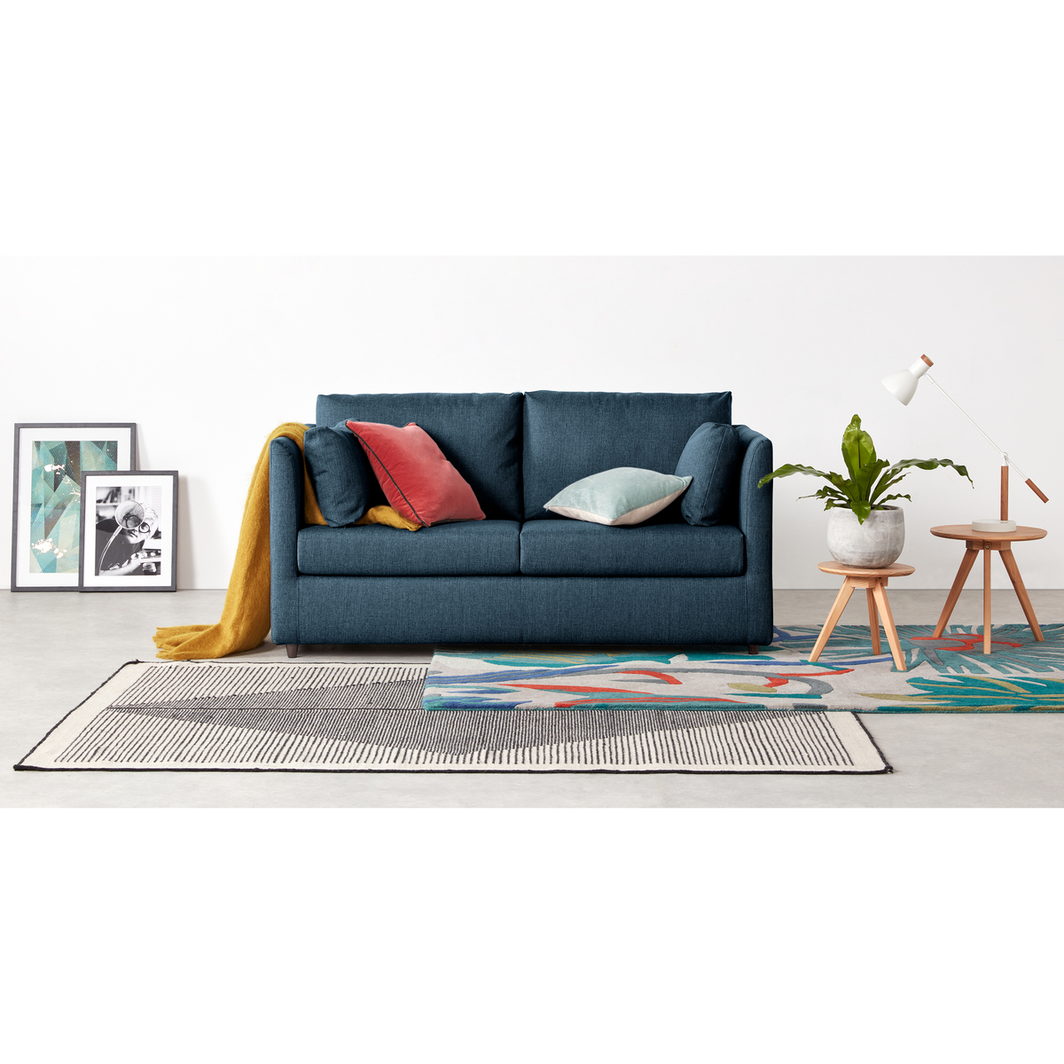 Milner Sofa Bed with Foam Mattress, Arctic Blue – image 2