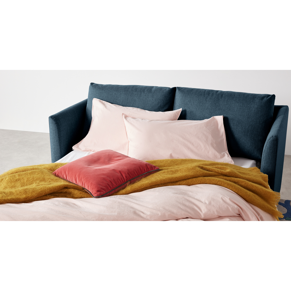 Milner Sofa Bed with Foam Mattress, Arctic Blue – image 5