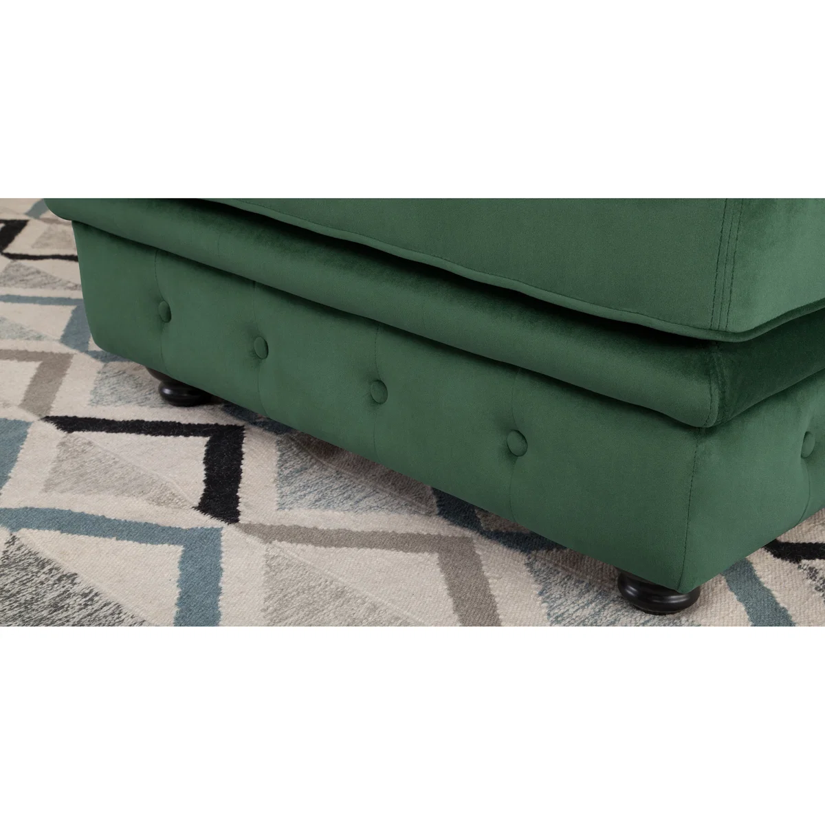 Branagh Right Hand Facing Chaise End Corner Sofa, Pine Green Velvet – image 4