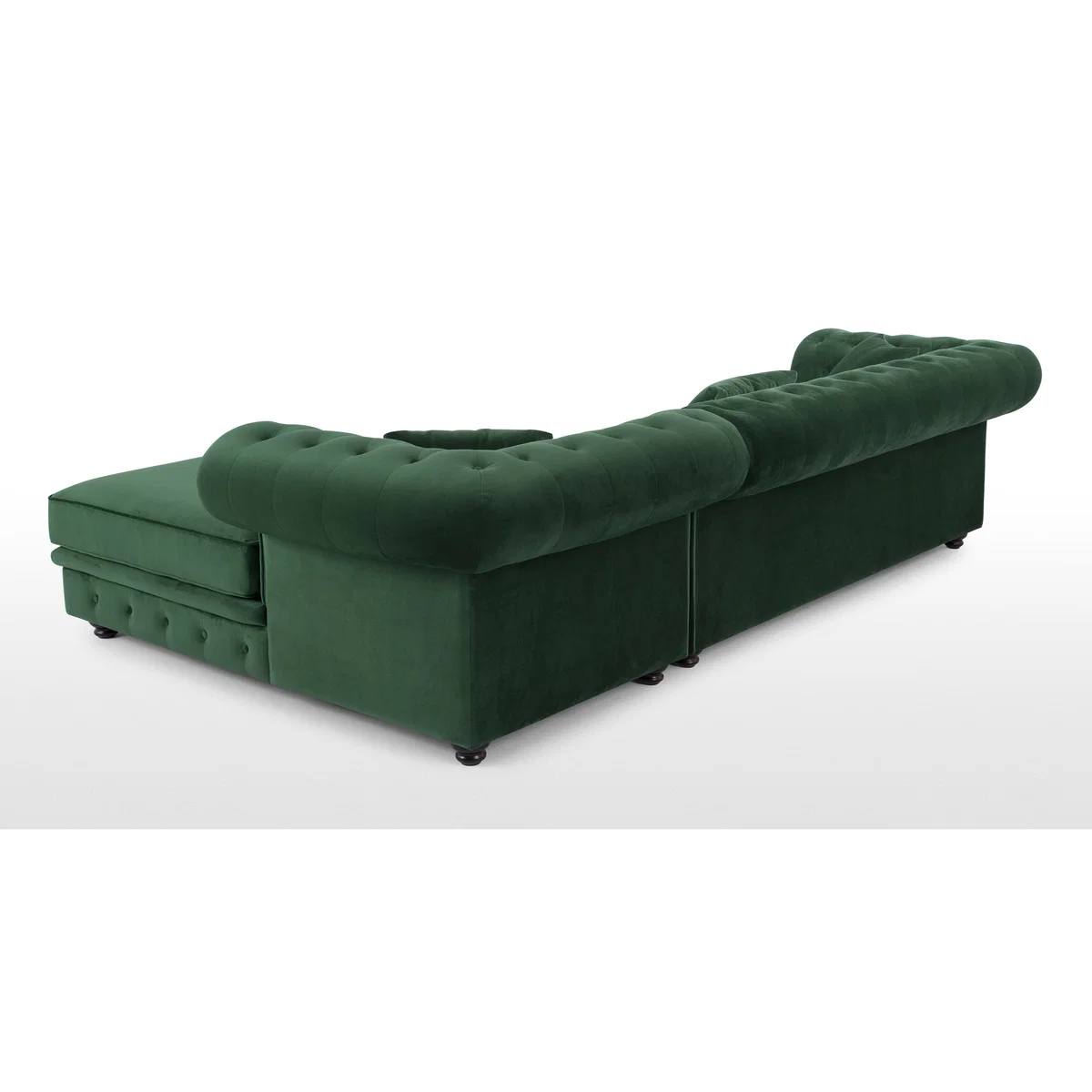 Branagh Right Hand Facing Chaise End Corner Sofa, Pine Green Velvet – image 5