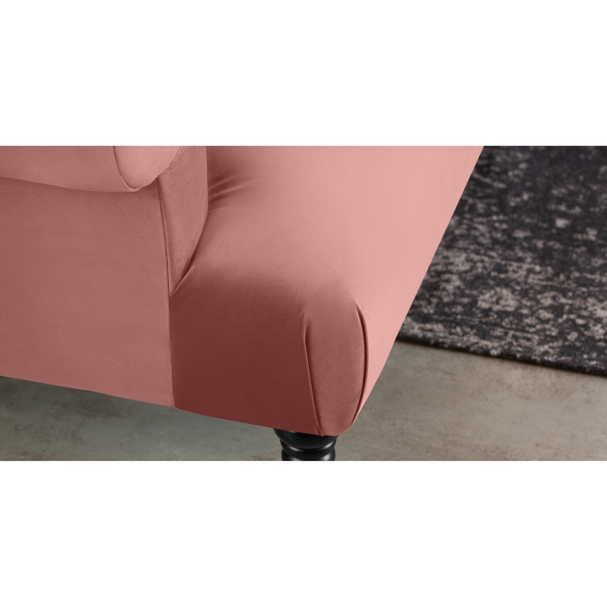 Claudia 3 Seater Sofa, Old Rose Velvet – image 6