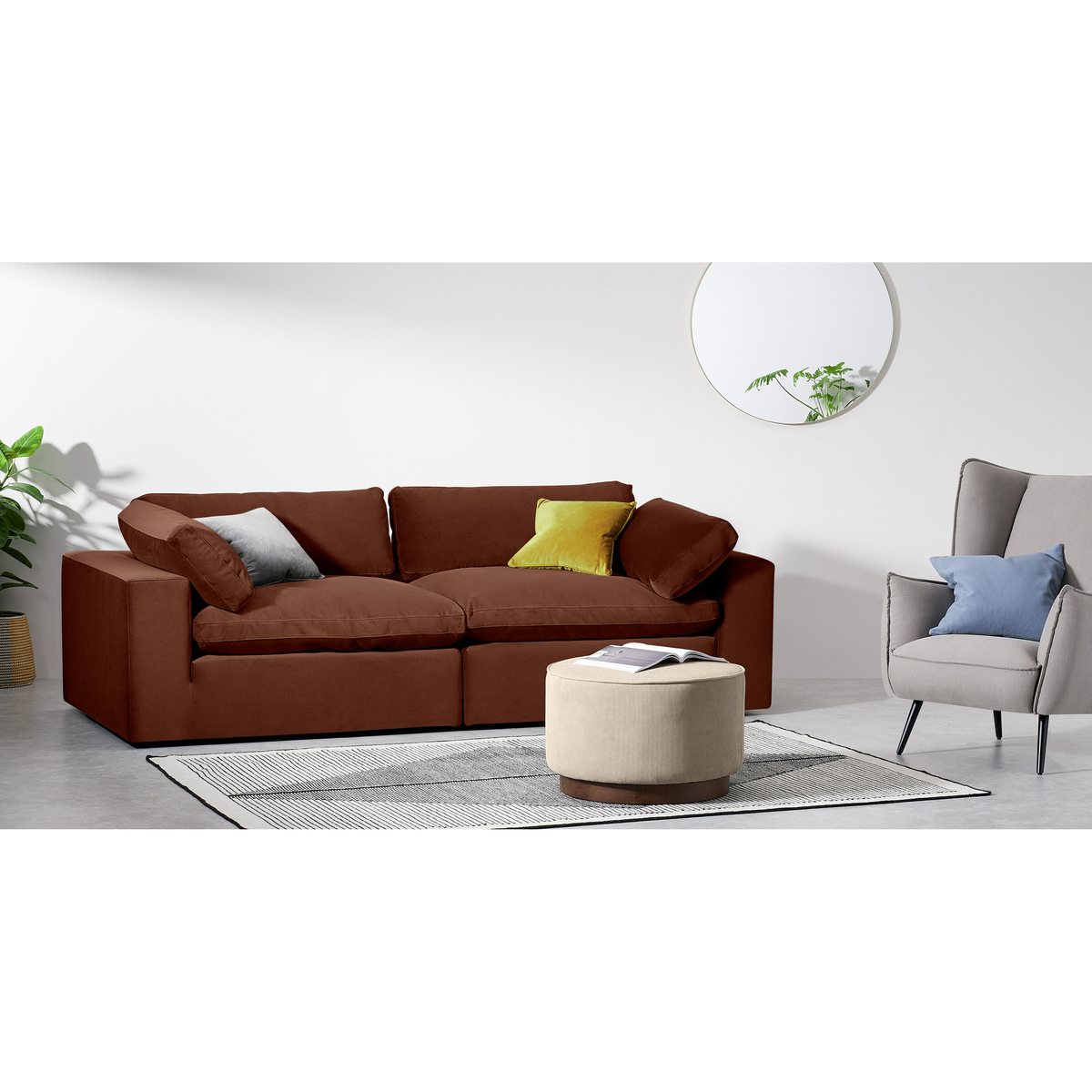 Samona 3 Seater Sofa, Amber Velvet – image 3