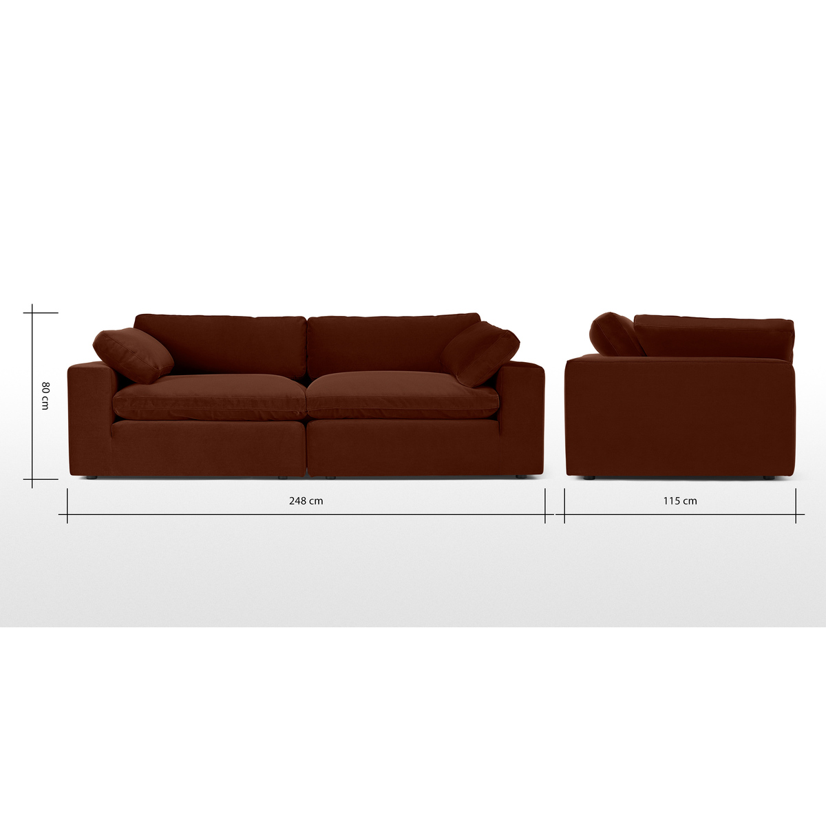 Samona 3 Seater Sofa, Amber Velvet – image 8