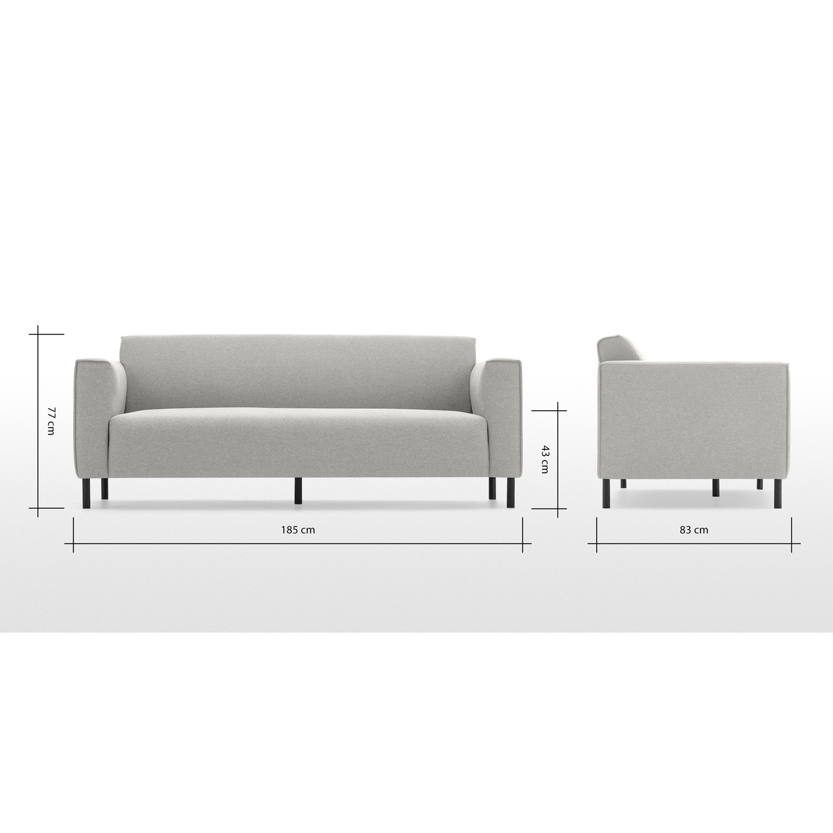 Herron 3 Seater Sofa, Hail Grey – image 8