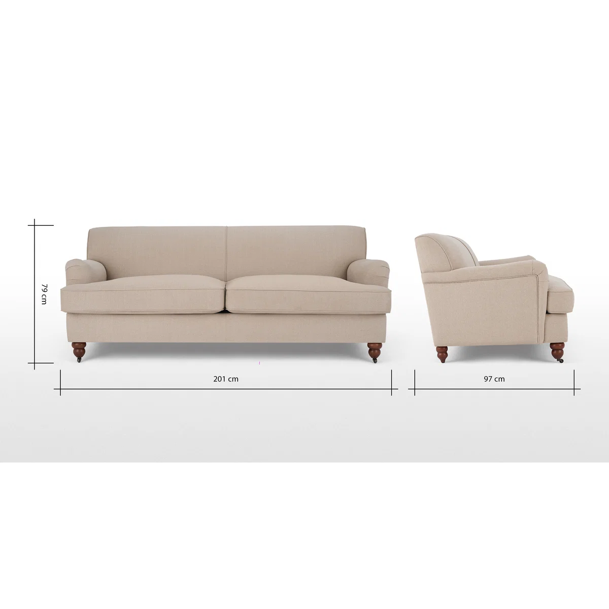 Orson 3 Seater Sofa, Natural Weave – image 8