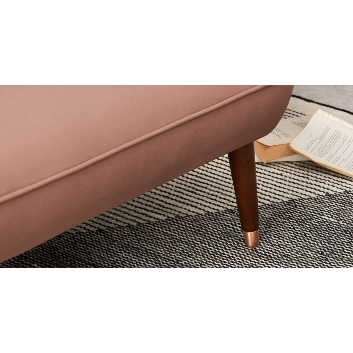 Margot Click Clack Sofa Bed, Blush Pink Velvet – image 2
