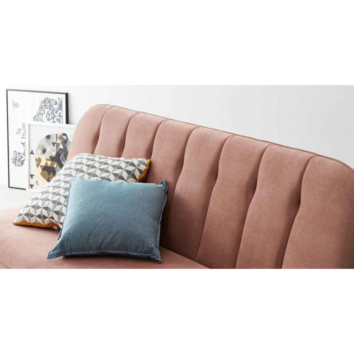 Margot Click Clack Sofa Bed, Blush Pink Velvet – image 4