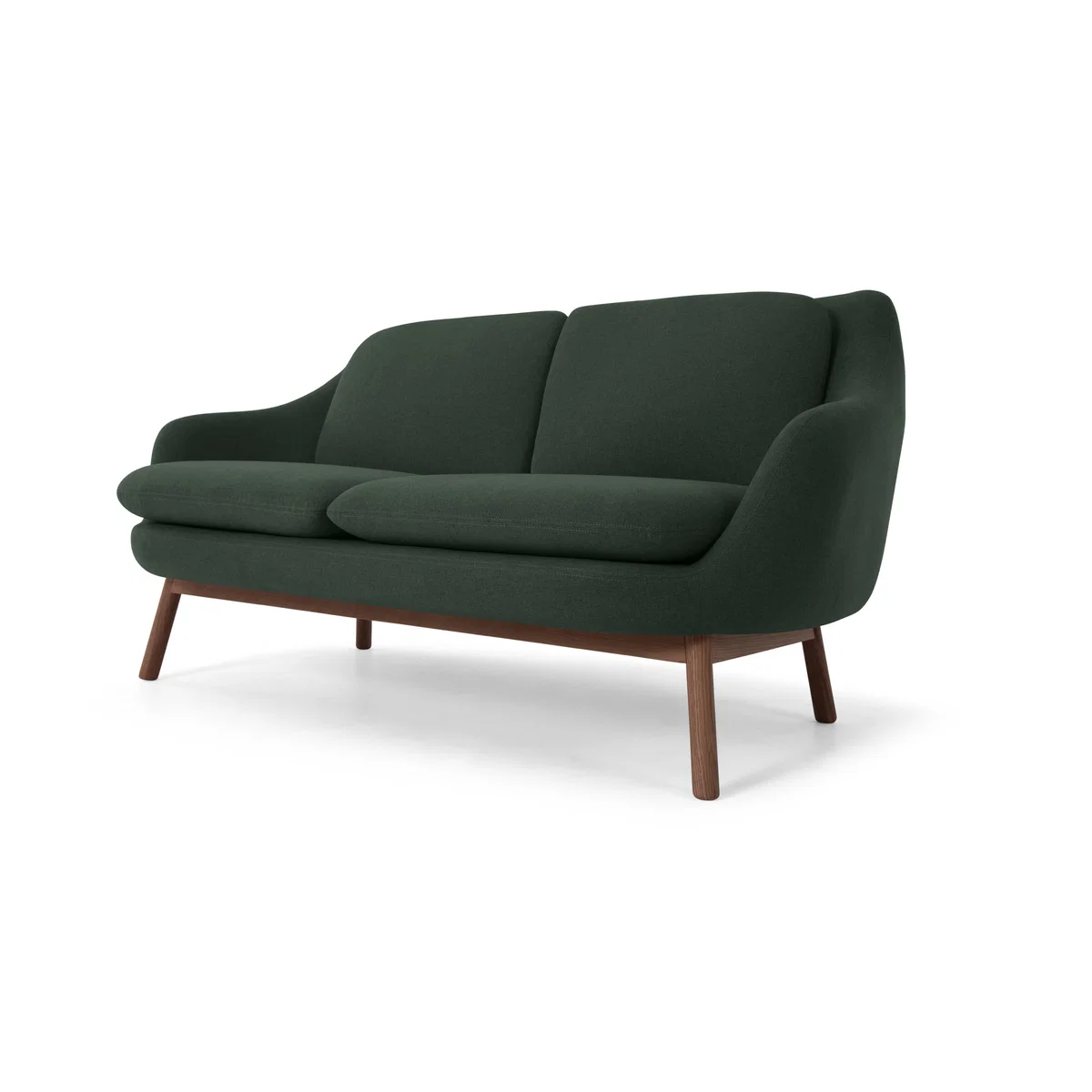 Oslo 2 Seater sofa, Woodland Green with Dark Stained Legs – image 2