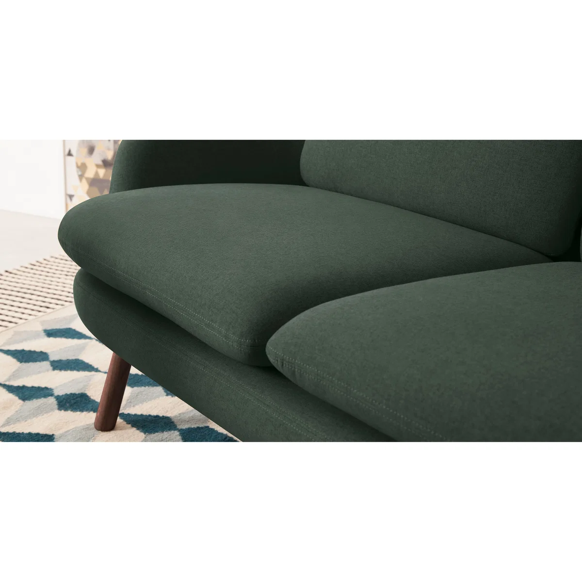 Oslo 2 Seater sofa, Woodland Green with Dark Stained Legs – image 4