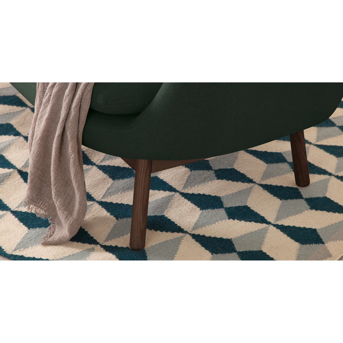 Oslo 2 Seater sofa, Woodland Green with Dark Stained Legs – image 6