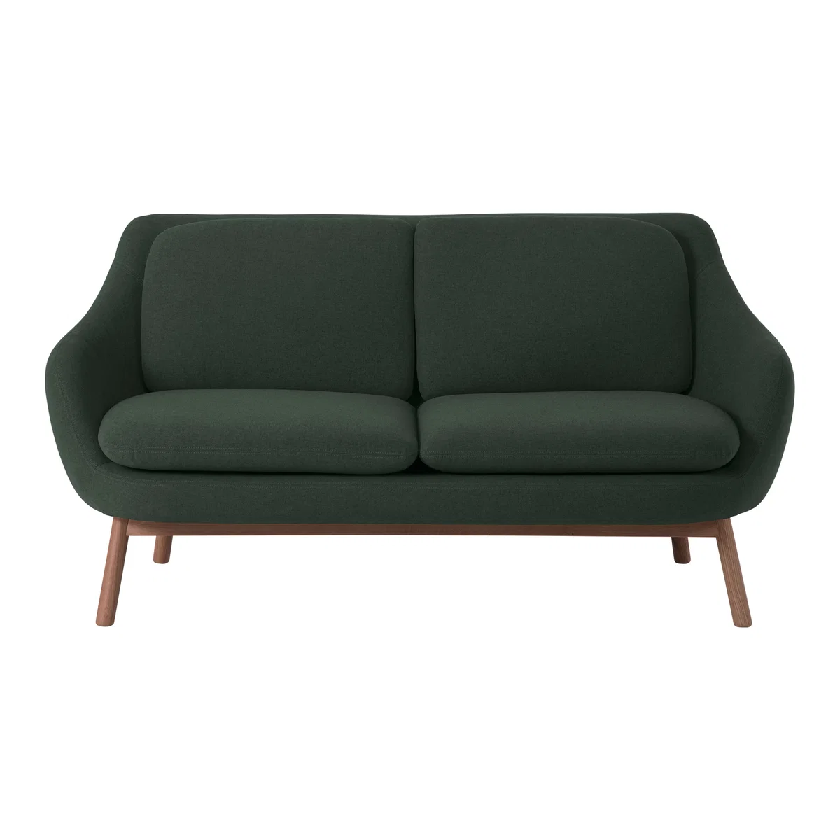 Oslo 2 Seater sofa, Woodland Green with Dark Stained Legs – image 1