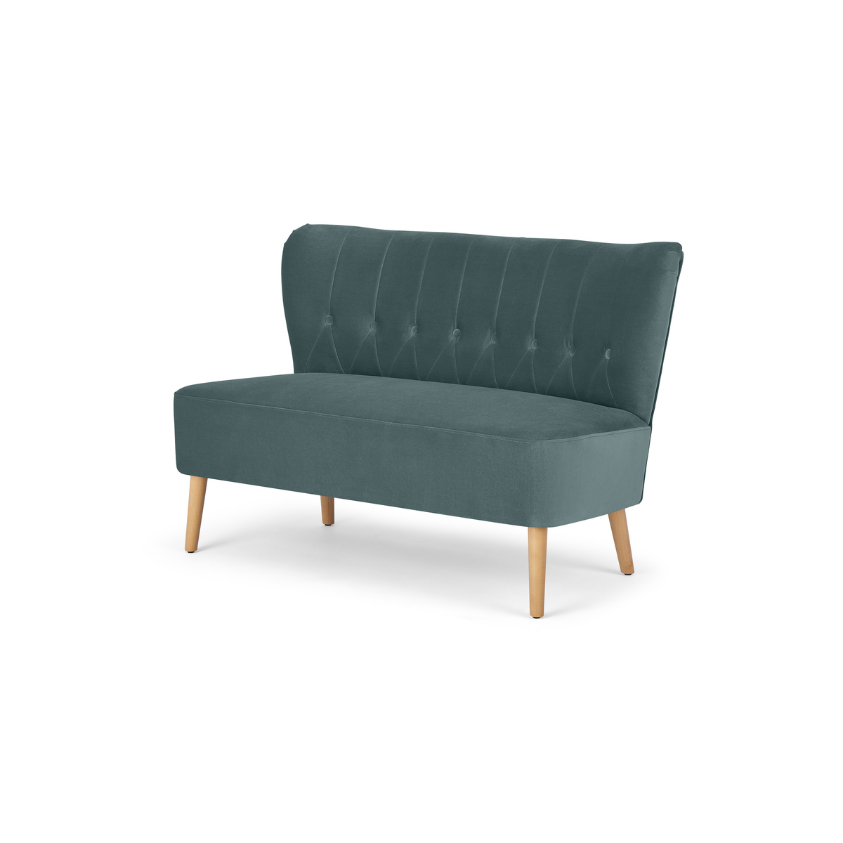 Charley 2 Seater Sofa, Marine Green Velvet, Natural Leg – image 2