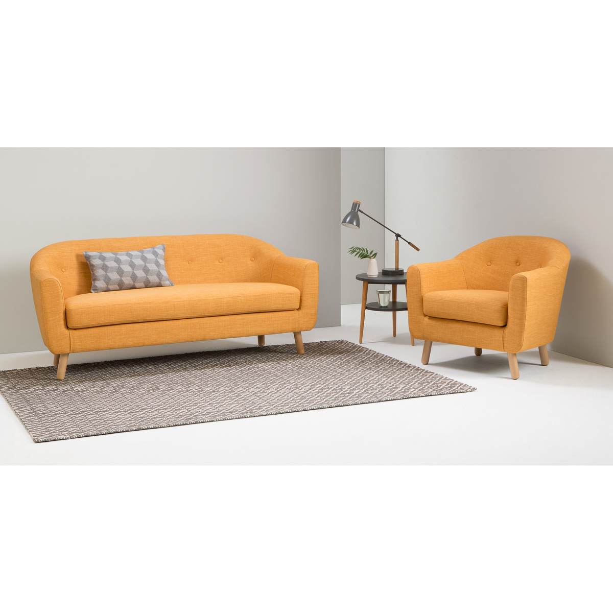 Lottie 2 Seater Sofa, Honey Yellow – image 2