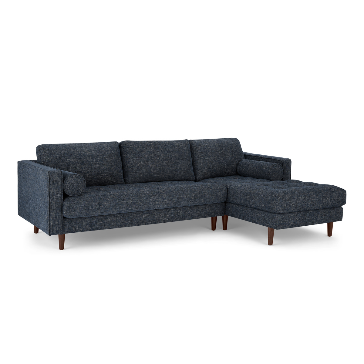 Scott 4 Seater Right Hand Facing Chaise End Corner Sofa, Cuba Blue Weave – image 2