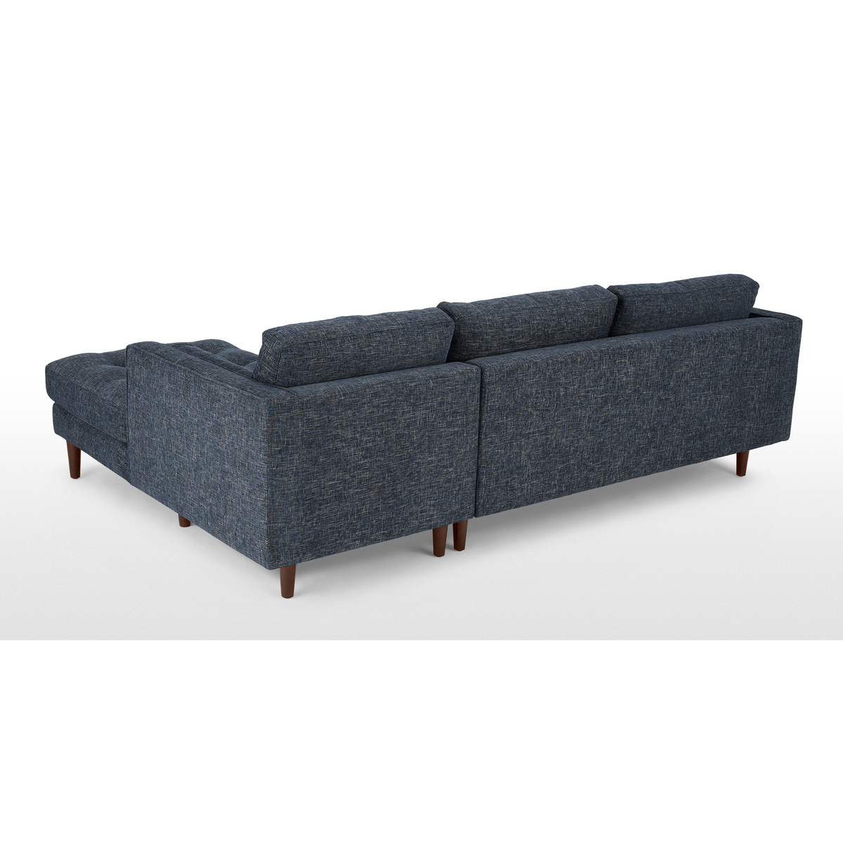Scott 4 Seater Right Hand Facing Chaise End Corner Sofa, Cuba Blue Weave – image 5