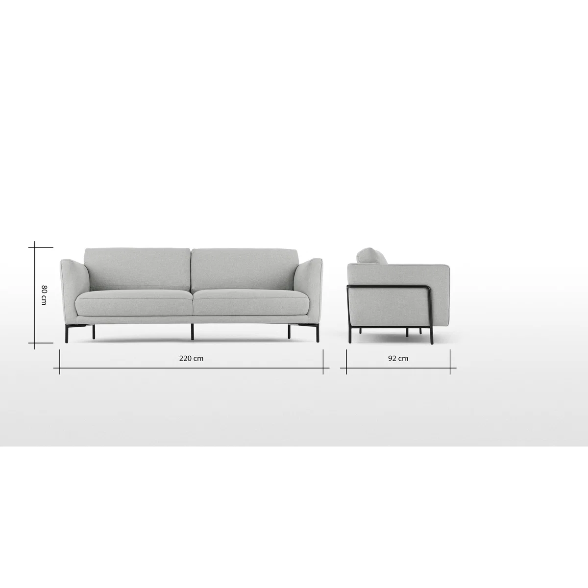 Everson 3 Seater Sofa, Titan Grey – image 8