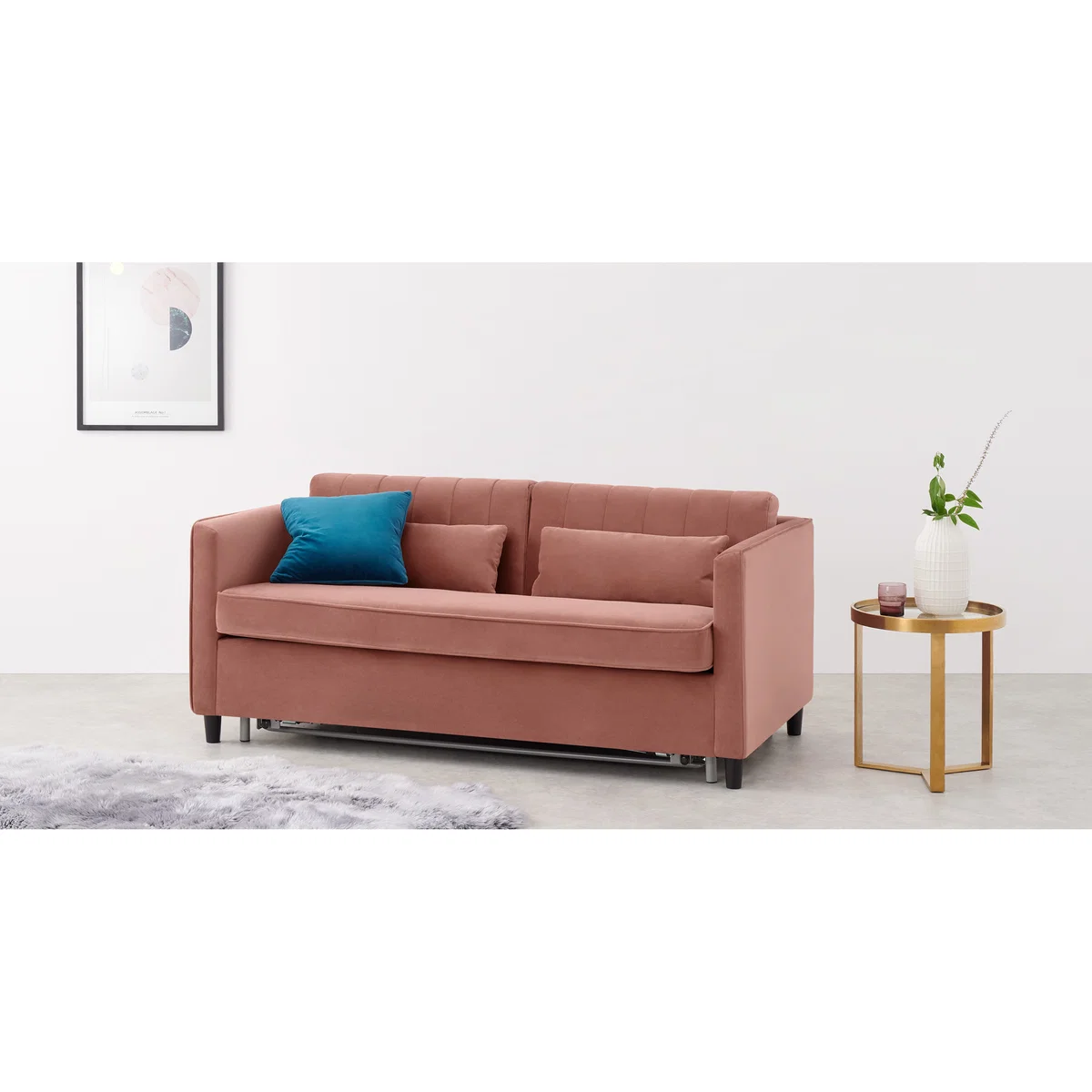 Barrow Sofa Bed, Blush Pink Velvet – image 2