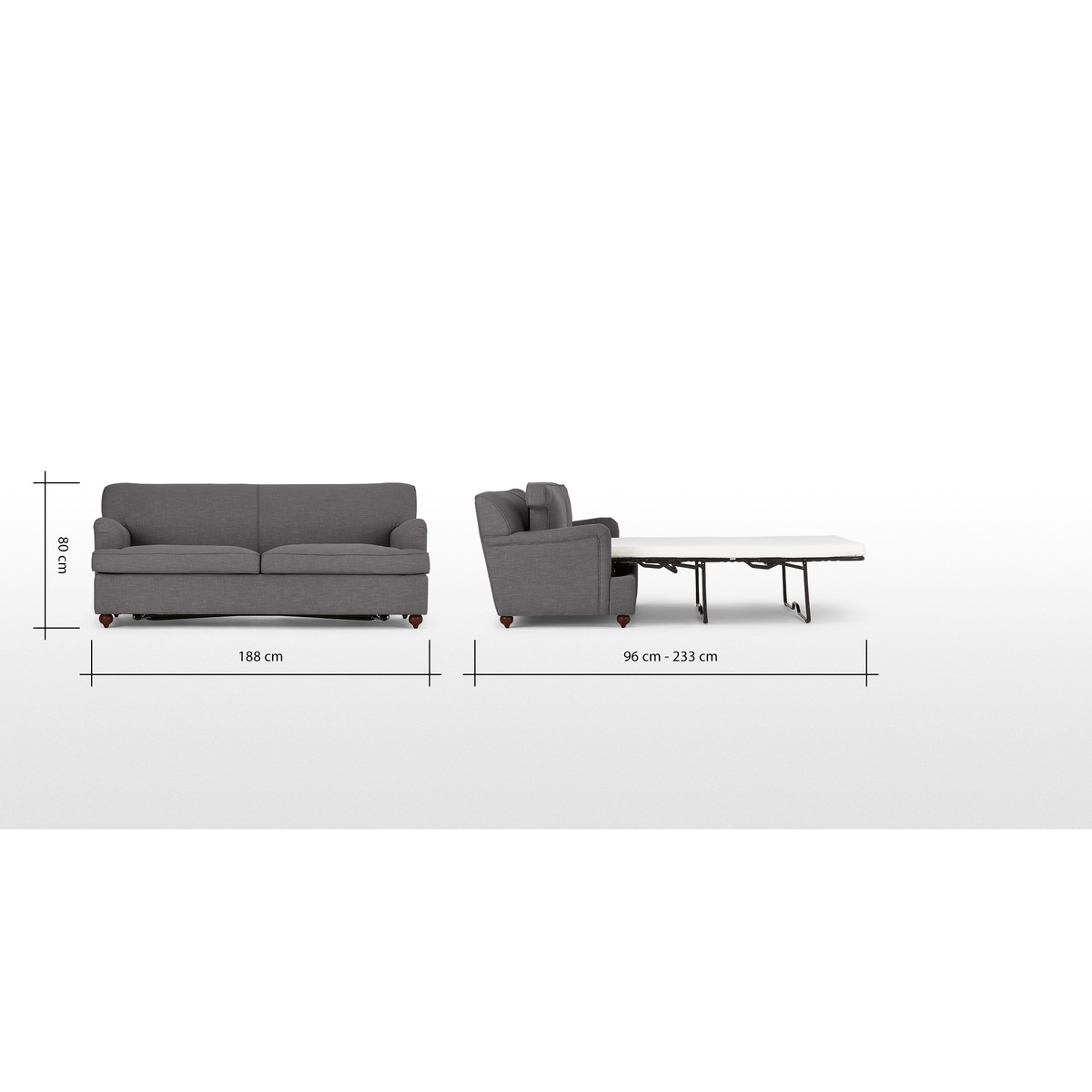 Orson 3 Seater Sofa Bed, Graphite Grey – image 6