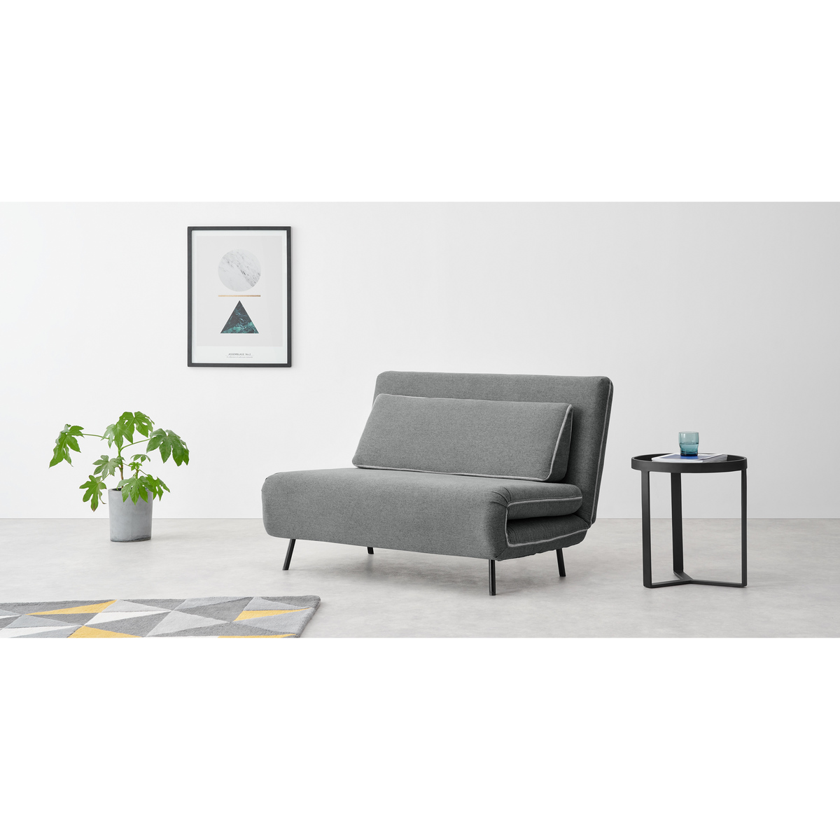 Kahlo Double Seat Sofa Bed, Salt Grey – image 2