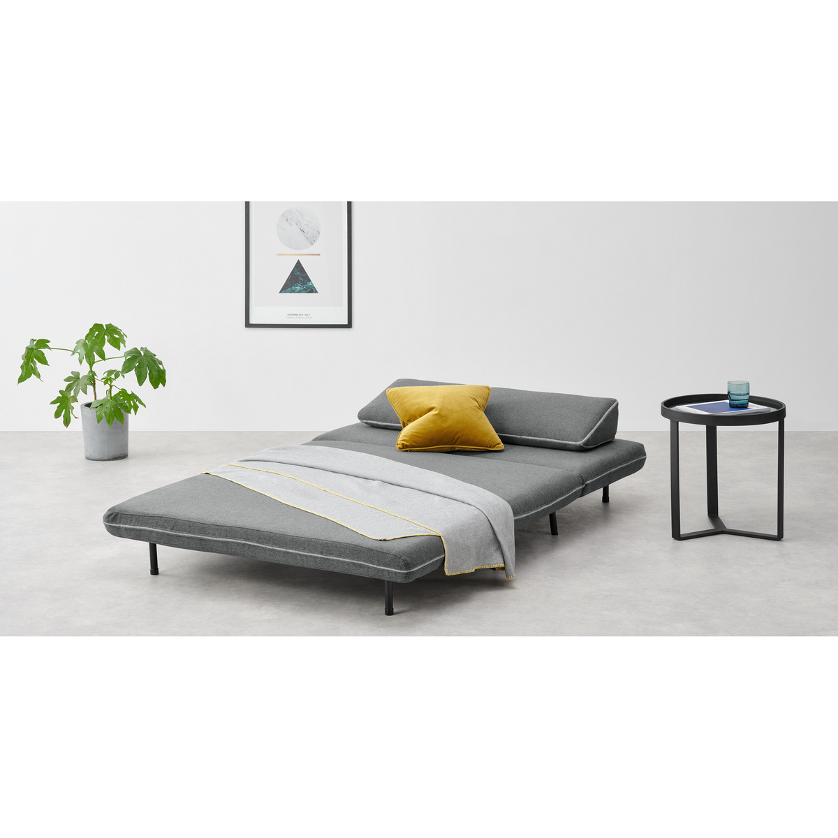 Kahlo Double Seat Sofa Bed, Salt Grey – image 6