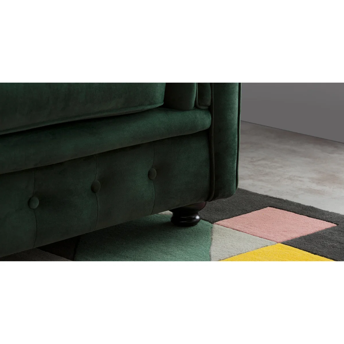 Branagh 2 Seater Chesterfield Sofa, Pine Green Velvet – image 6
