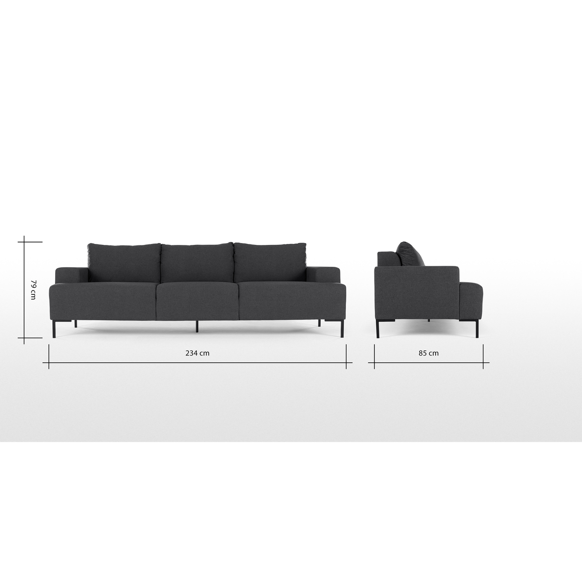 Oskar 3 Seater Sofa, Sterling Grey – image 8