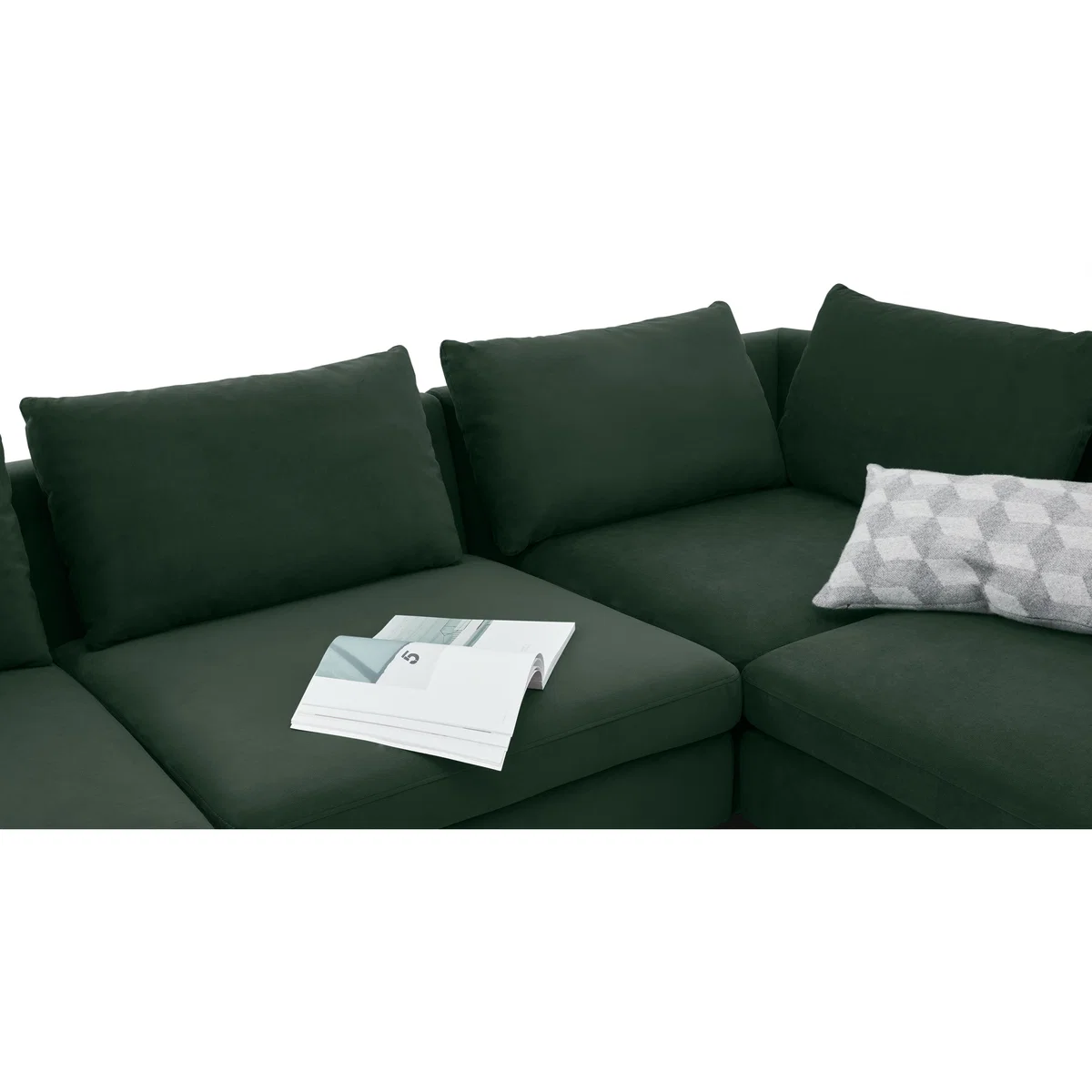 Vento 5 Seater Corner Sofa, Autumn Green Velvet – image 3