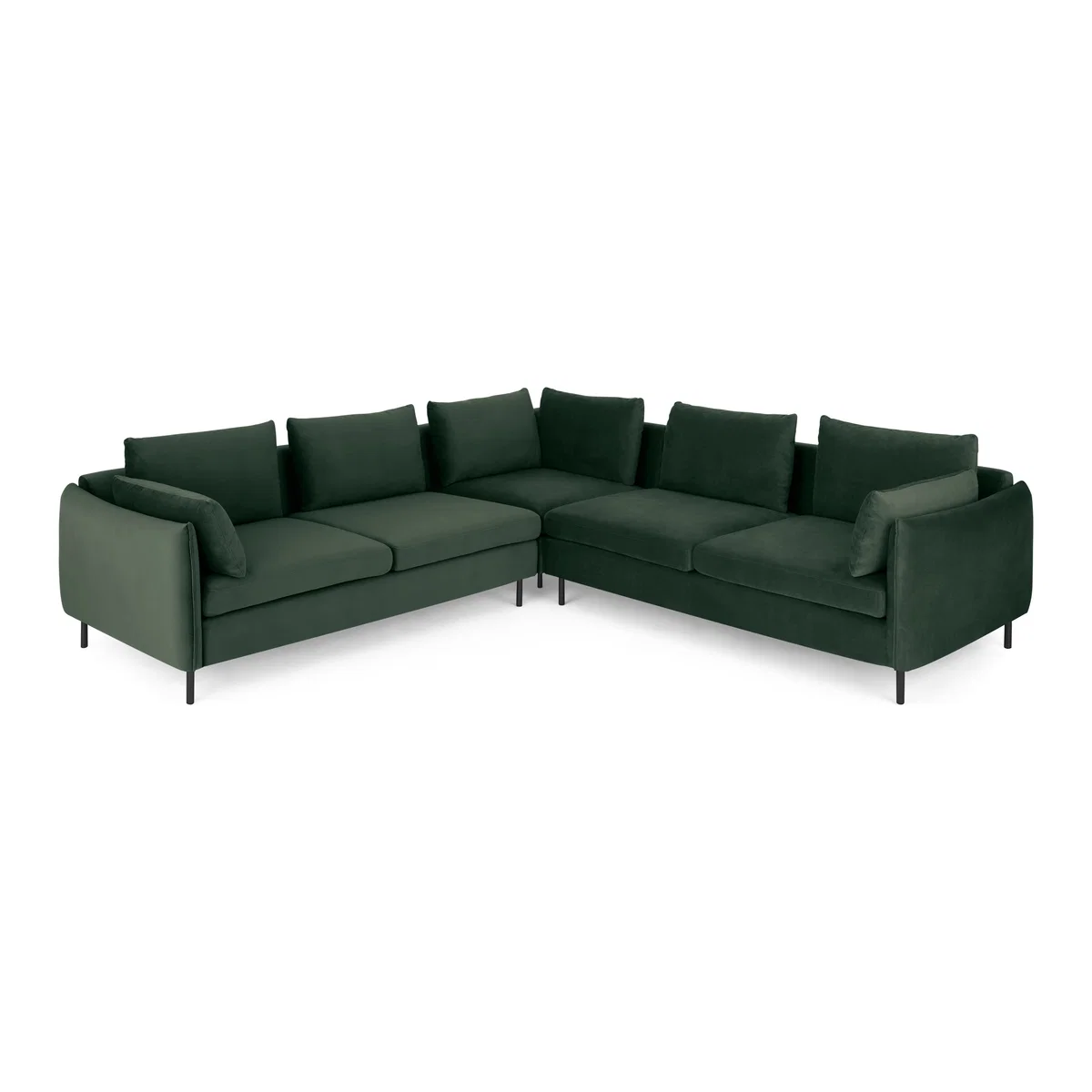 Vento 5 Seater Corner Sofa, Autumn Green Velvet – image 1