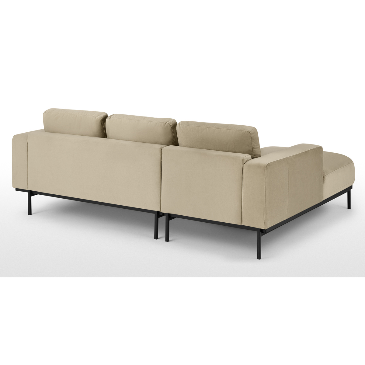 Jarrod Left Hand Facing Chaise End Corner Sofa, Plush Taupe Velvet – image 5