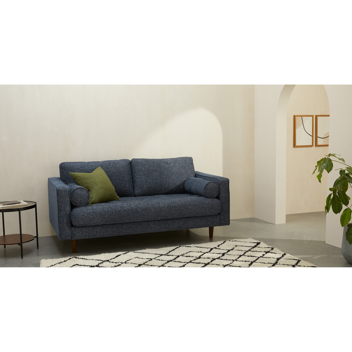 Scott Large 2 Seater Sofa, Cuba Blue Weave – image 3
