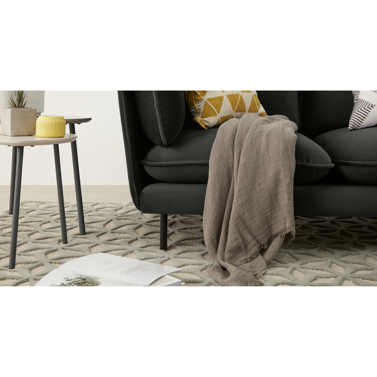Wes 2 Seater Sofa, Dark Anthracite Velvet – image 4