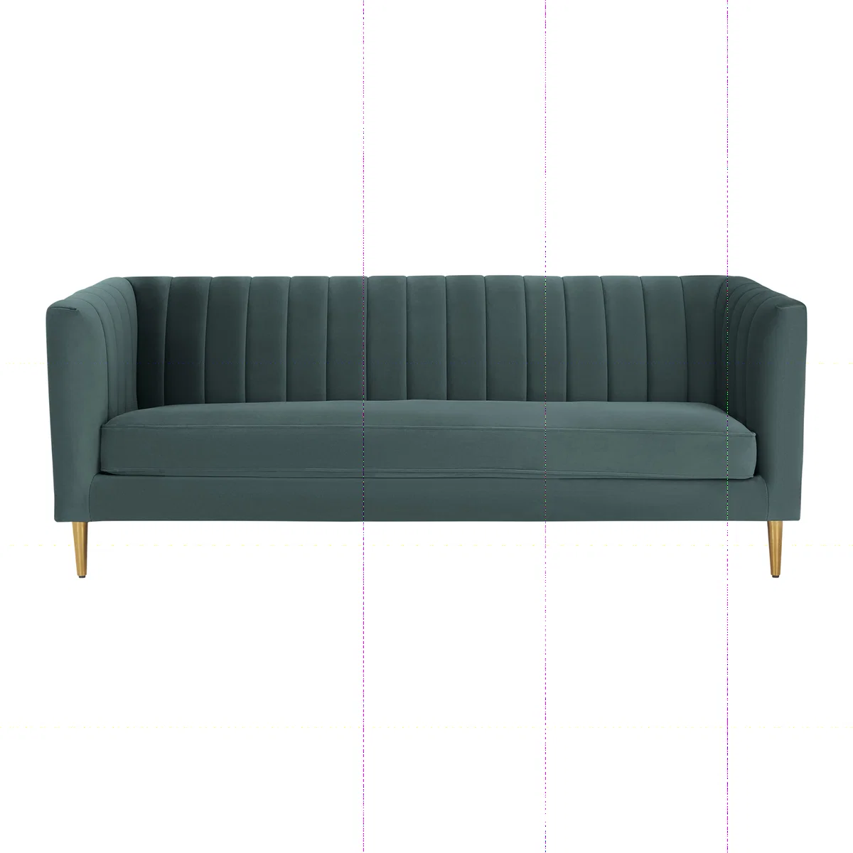 Amicie 3 Seater Sofa, Marine Green Velvet – image 1