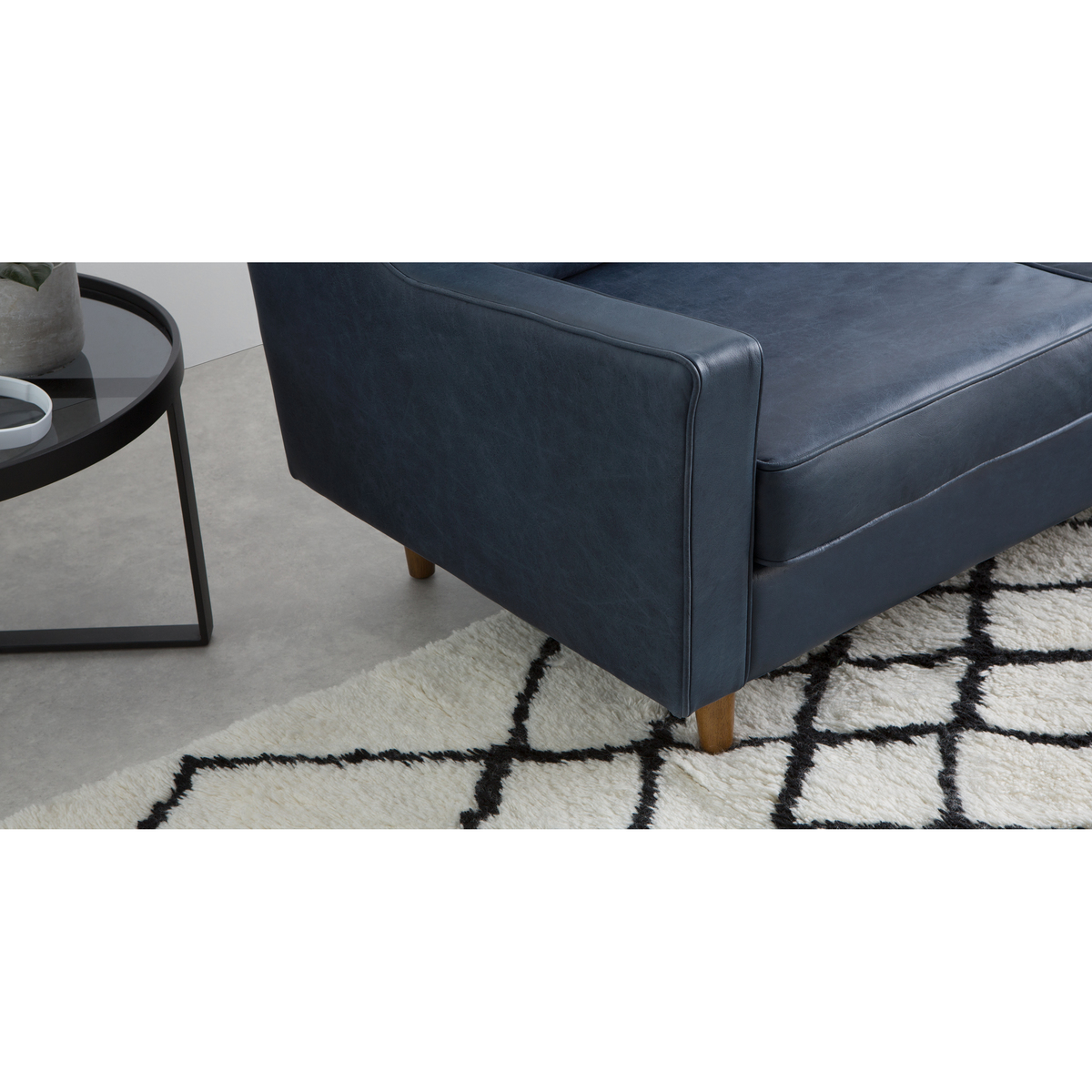 Dallas 3 Seater Sofa, Charm Midnight Premium Leather – image 4