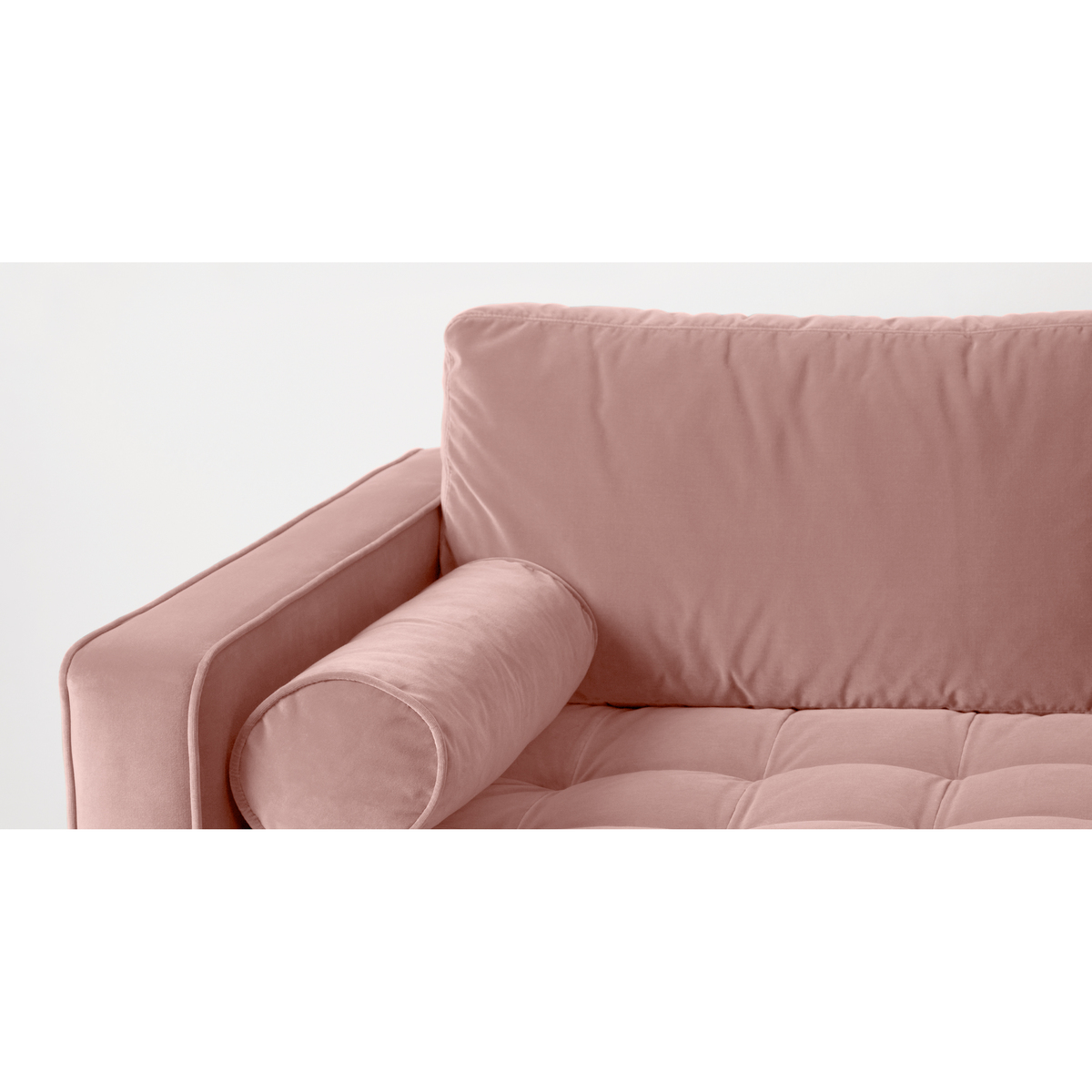 Scott Large 2 Seater Sofa, Blush Pink Cotton Velvet – image 4