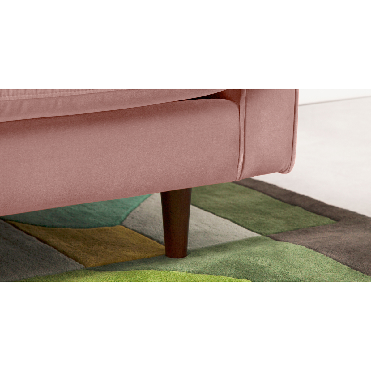 Scott Large 2 Seater Sofa, Blush Pink Cotton Velvet – image 6