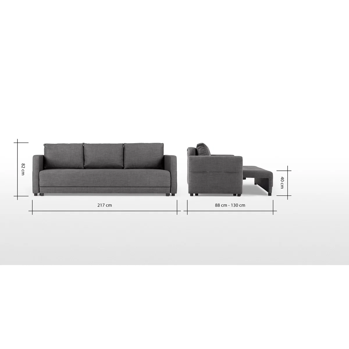 Brock Platform Sofabed, Pewter Grey – image 10