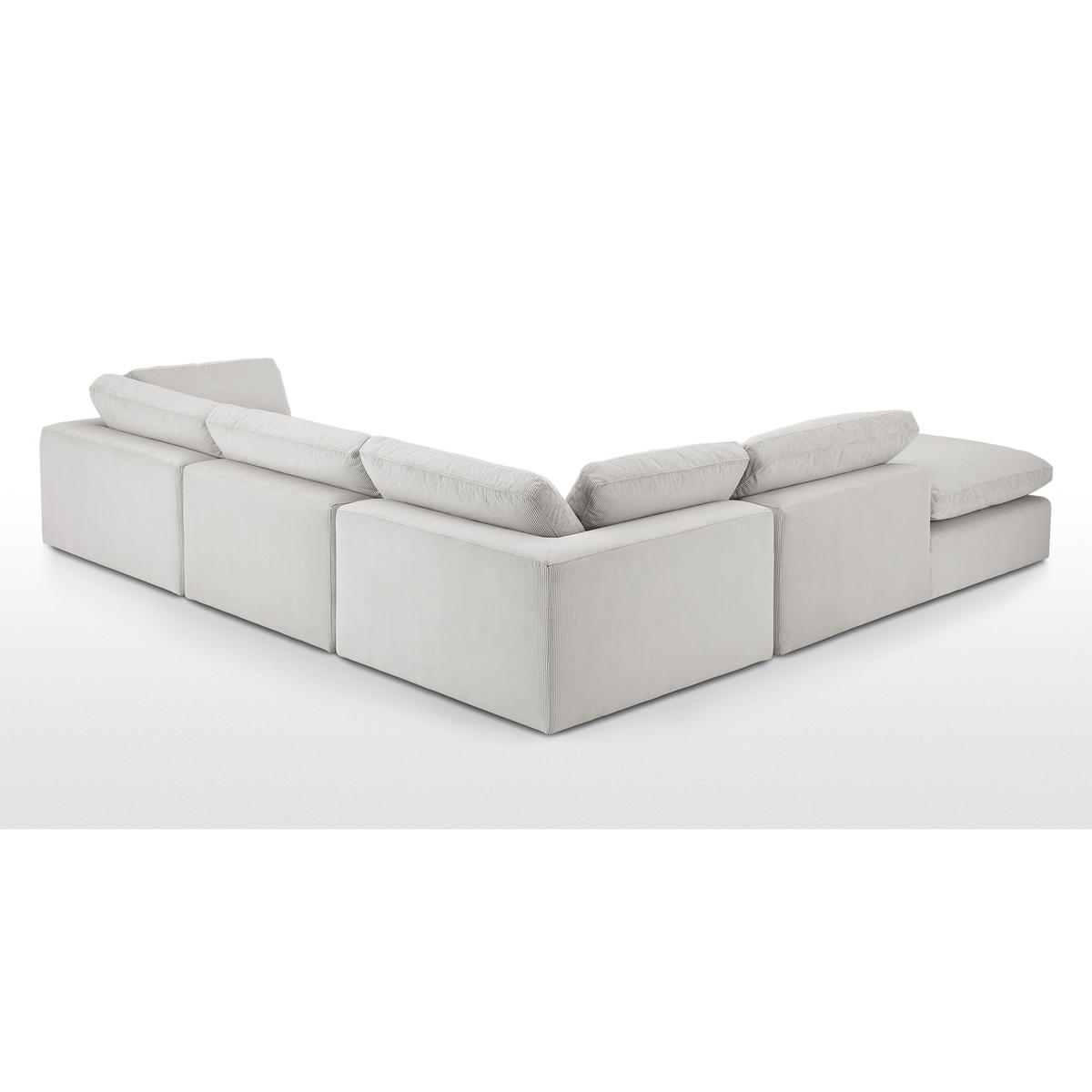 Samona Left Hand Facing Full Corner Sofa, Stone Grey Corduroy Velvet – image 5