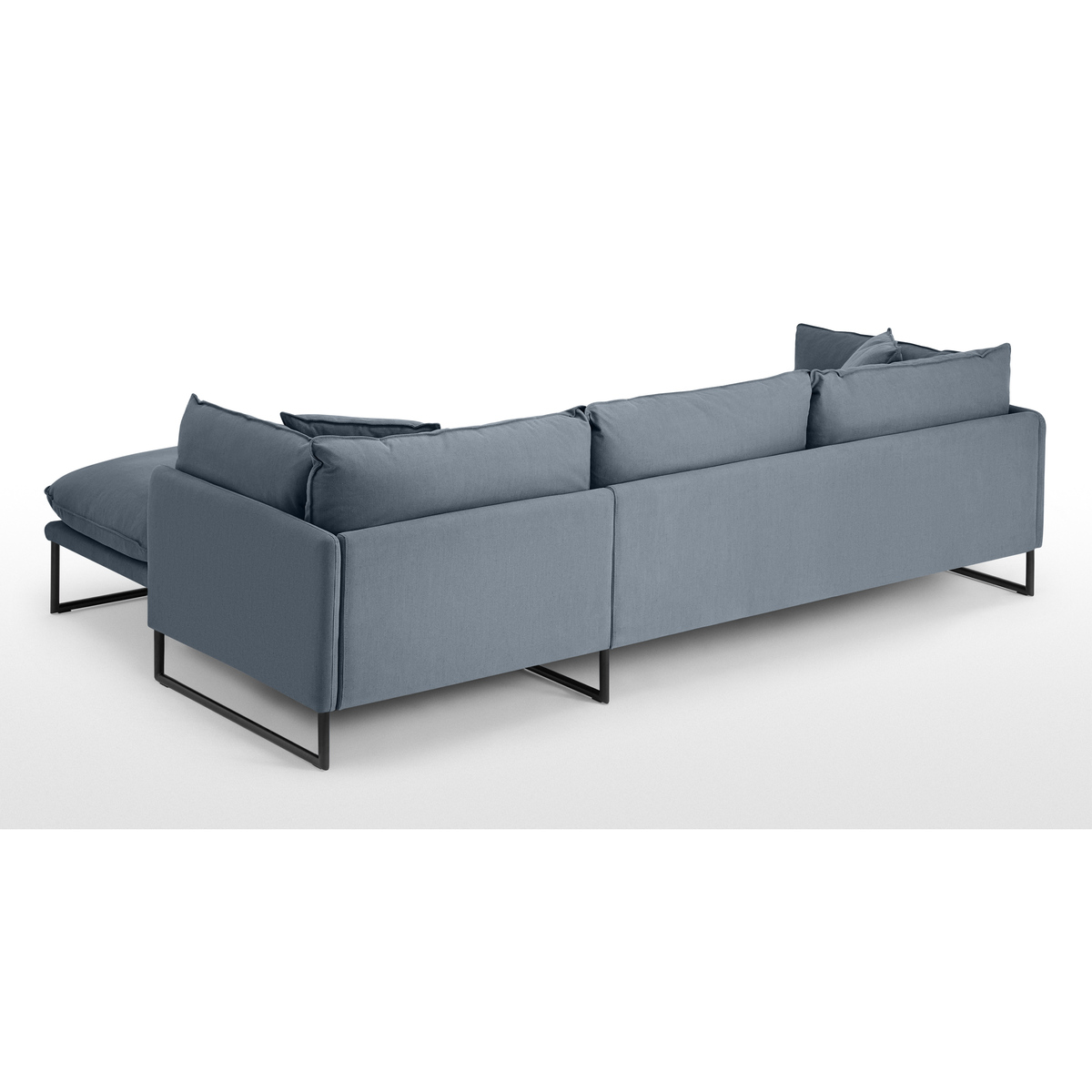 Malini Right Hand Facing Chaise End Sofa, Jeans Blue Cotton & Linen Mix – image 5